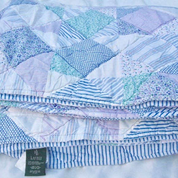 Ralph Lauren Patchwork Quilt King Size Pastels - Picture 7 of 9